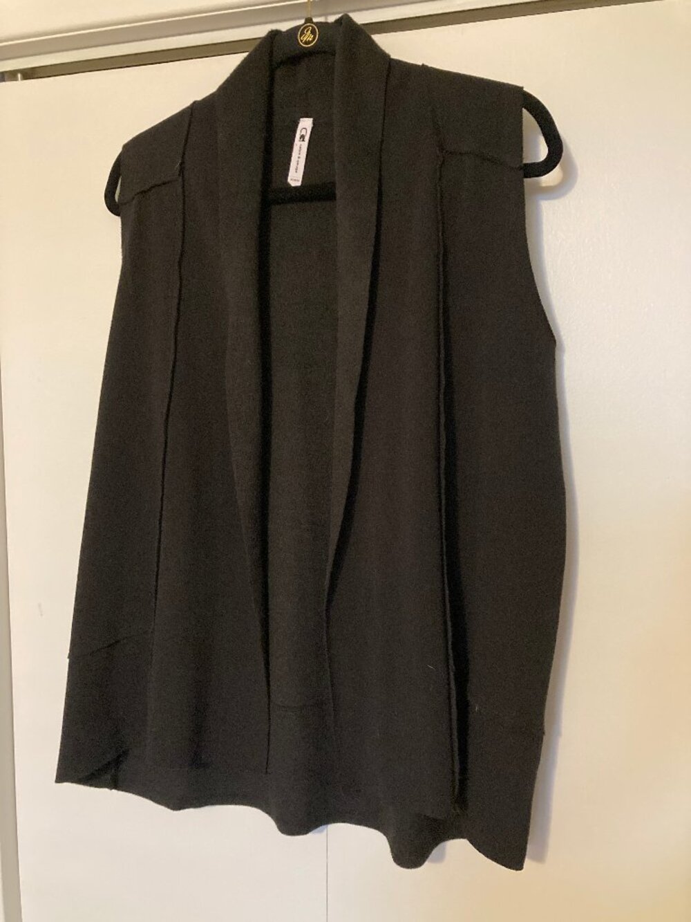 Exposed Seams Open Front Vest